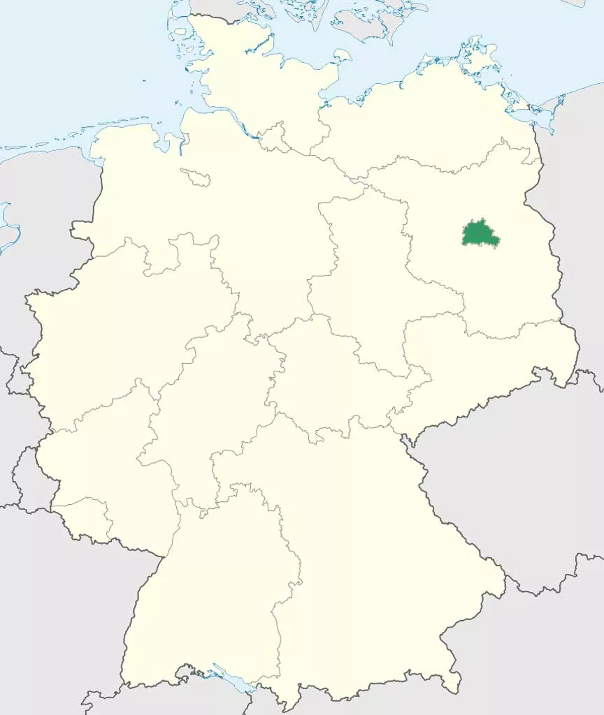 Berlin auf Deutschlands Bundesländer-Karte