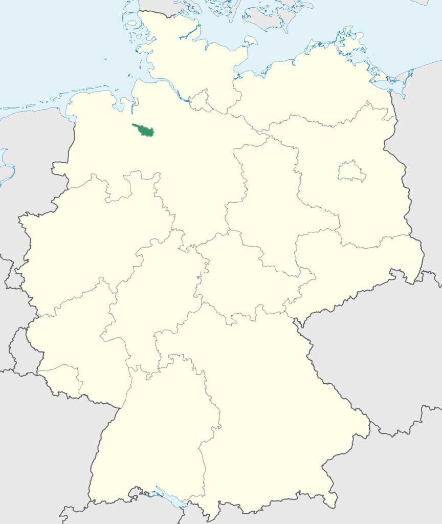 Bremen auf Deutschlands Bundesländer-Karte
