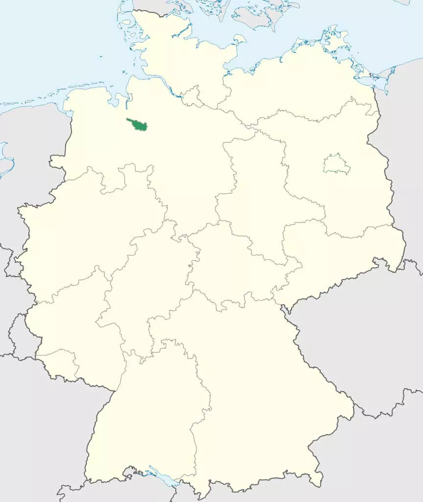 Bremen auf Deutschlands Bundesländer-Karte
