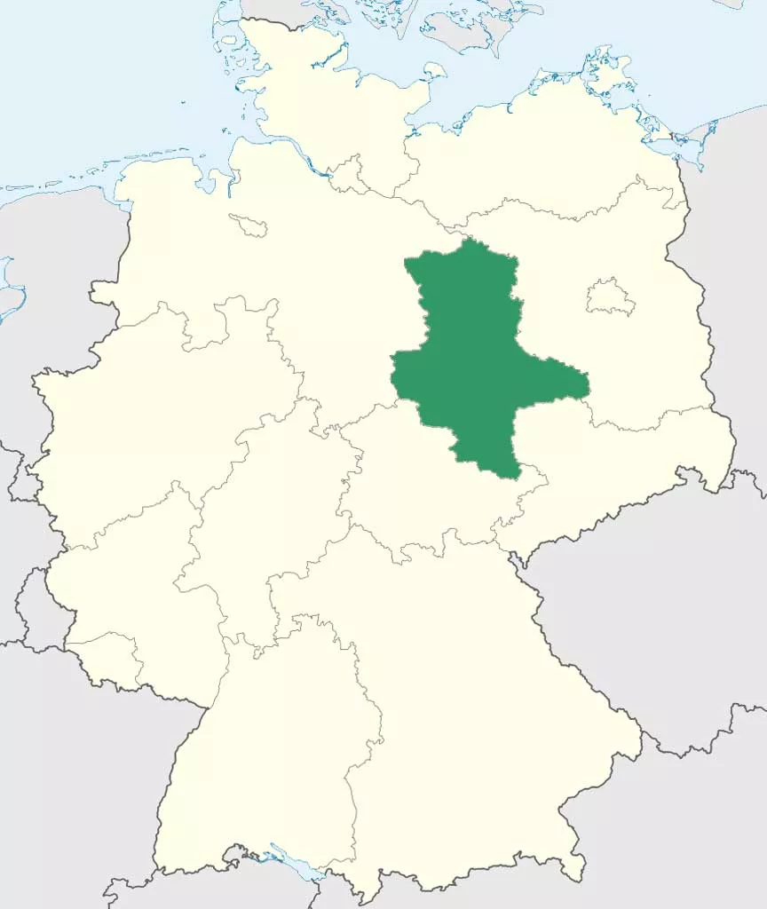 Sachsen-Anhalt auf Deutschlands Bundesländer-Karte
