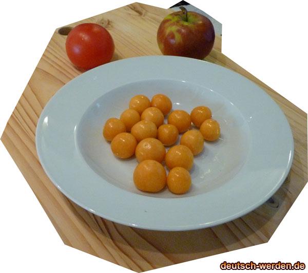 Pyhsalis Vergleich mit Apfel Tomate