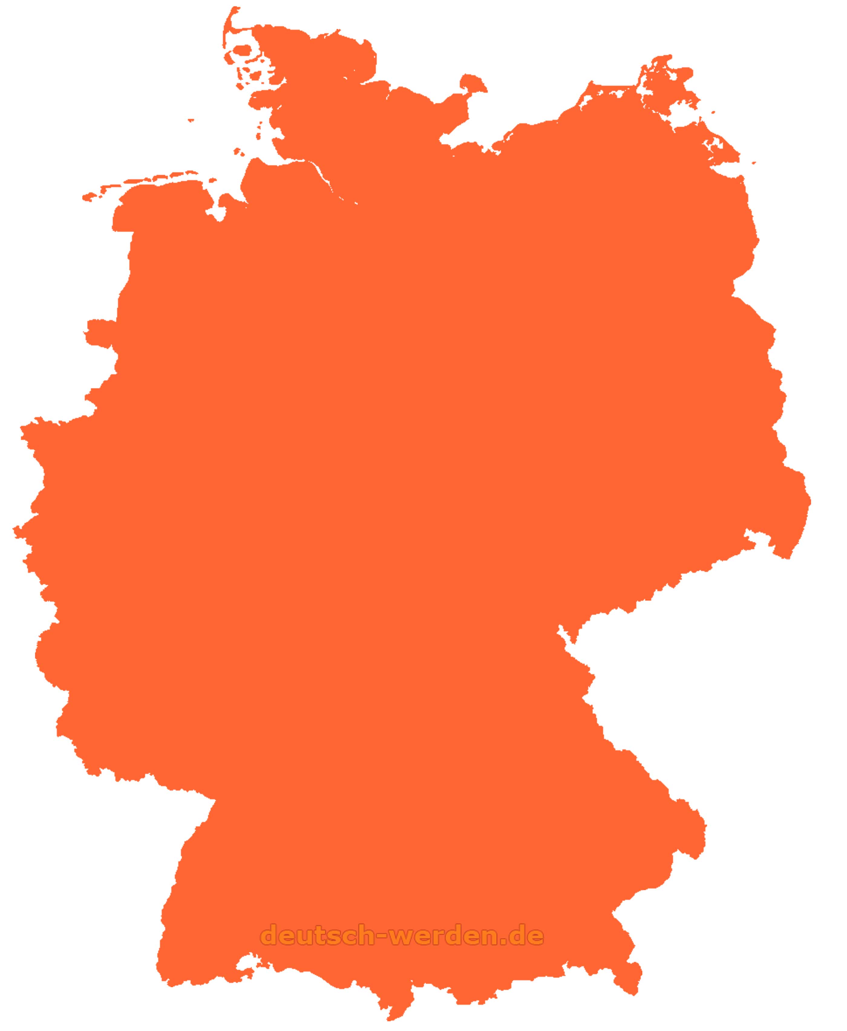 Deutschland Karte - Ganz Deutschland ohne Landesgrenzen
