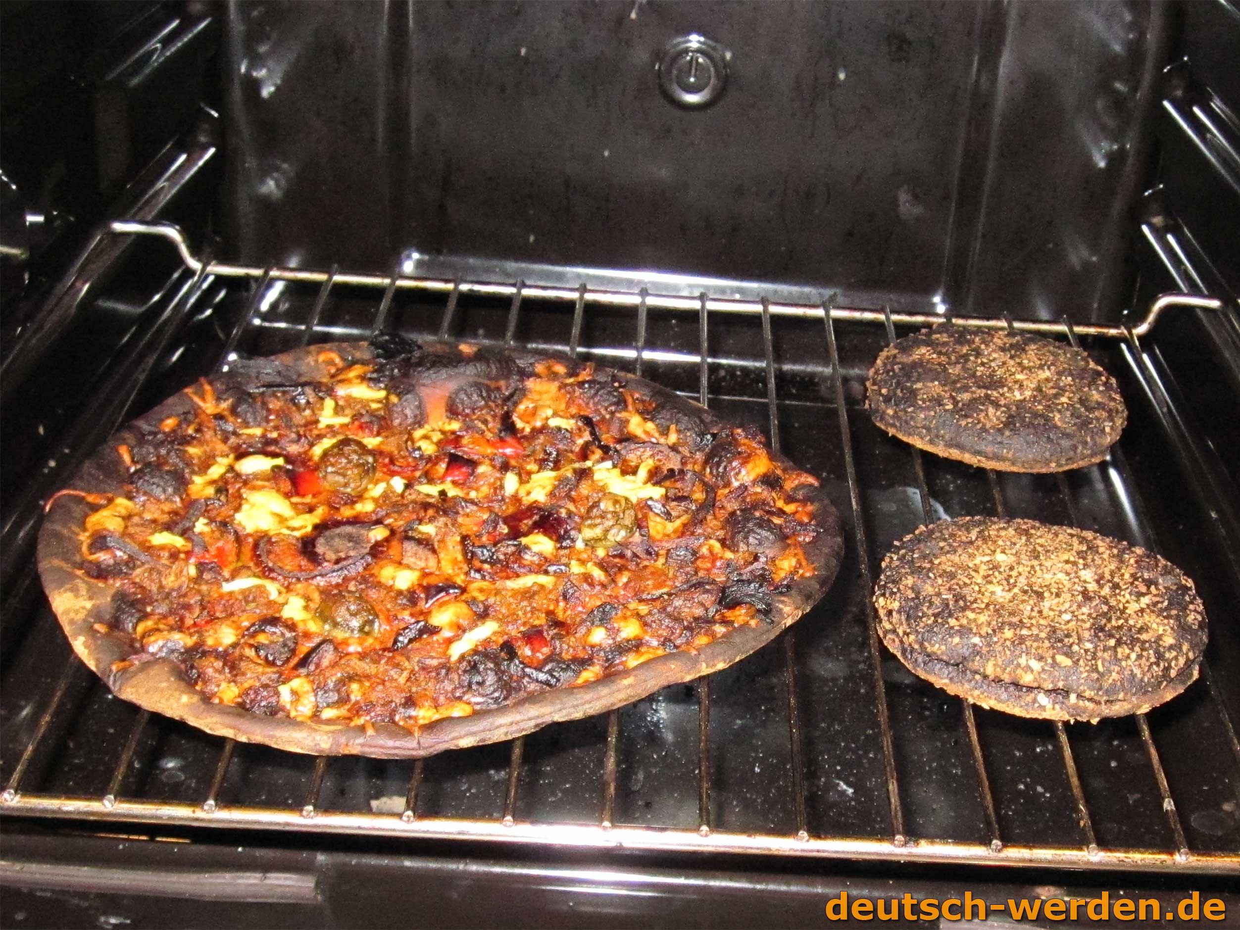 Pizza verbrannt